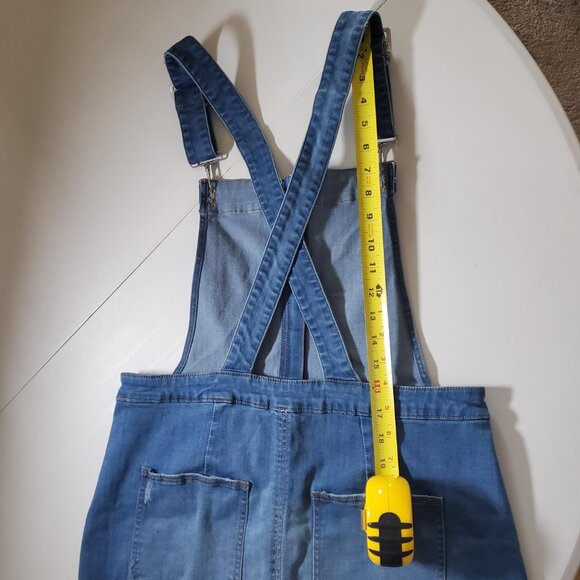 Celebrity Pink Denim Raw-Hem Skirtalls Sz L - Picture 12 of 16